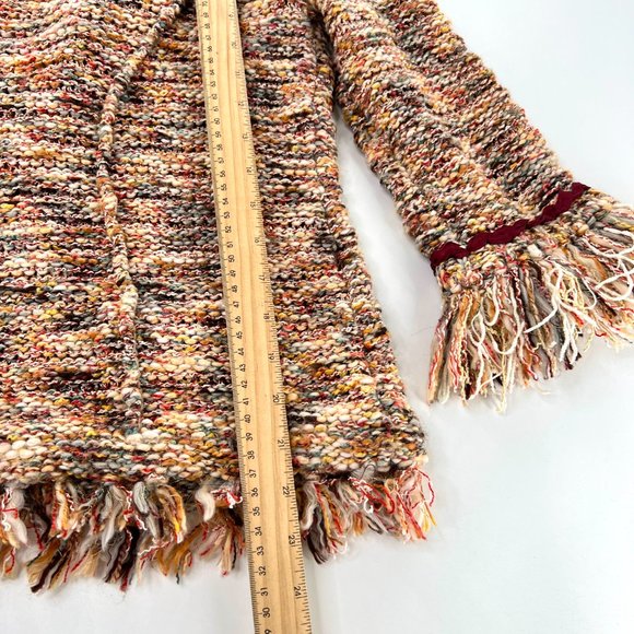 Angel of the North Jacket Womens Large Multicolor Fringe Detail Chunky Knitted - Picture 4 of 5